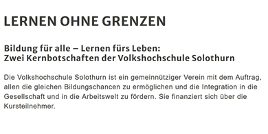 VHS Kurse für 3206 Ferenbalm, Wileroltigen, Mühleberg, Laupen, Ulmiz, Gempenach, Kriechenwil oder Ried bei Kerzers, Gurbrü, Lurtigen